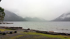 Crescent lake shoreline